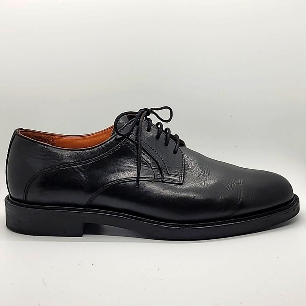 JOHNSTON & MURPHY sz10.5 Derby plain toe rubber sole lace up oxford calf…